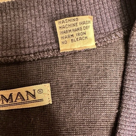 Vintage 80s/90s Koman Men’s Cardigan • Blue Textured Knit • Made in Korea • L - Picture 8 of 9